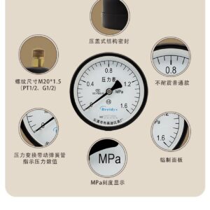General Pressure Gauge 100mm Axial - Y100Z