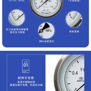 Liquid-filled Sanitary Pressure Gauge 150mm Tri-clamp - YNBF150ZT