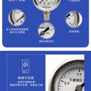 YN40BF - Stainless Steel Pressure Gauge 40mm