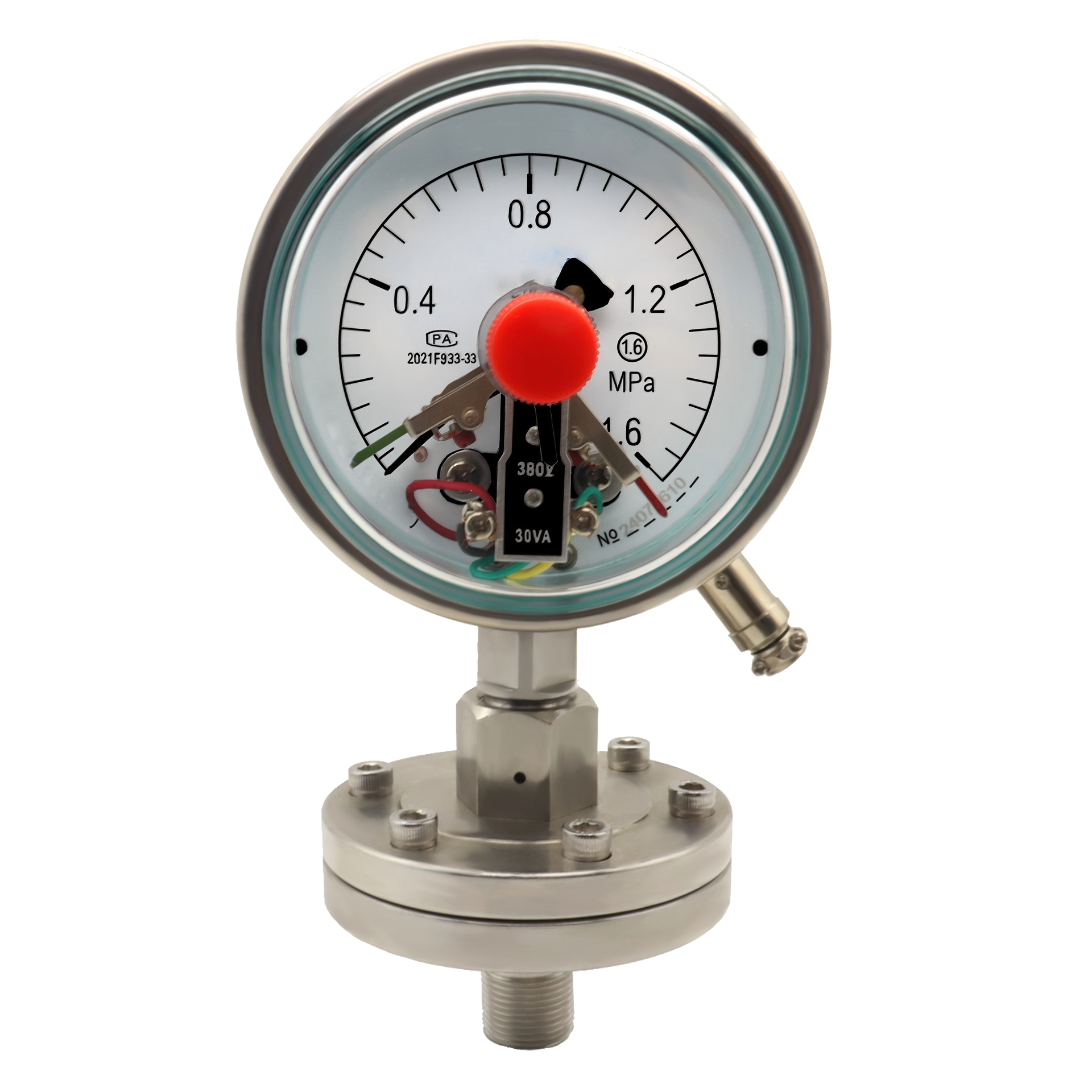 Diaphragm Pressure Gauge 100mm with Flange WIKA Style - YTP100MF-W
