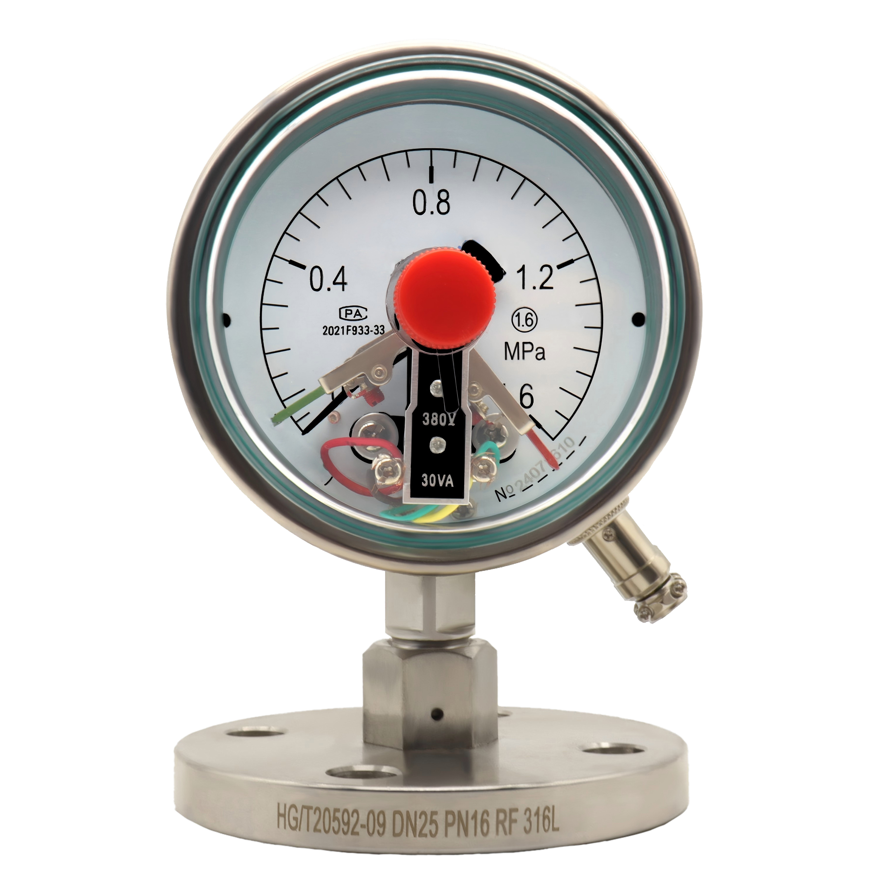 Diaphragm Pressure Gauge 100mm with Flange - YTP100NBFXCMF