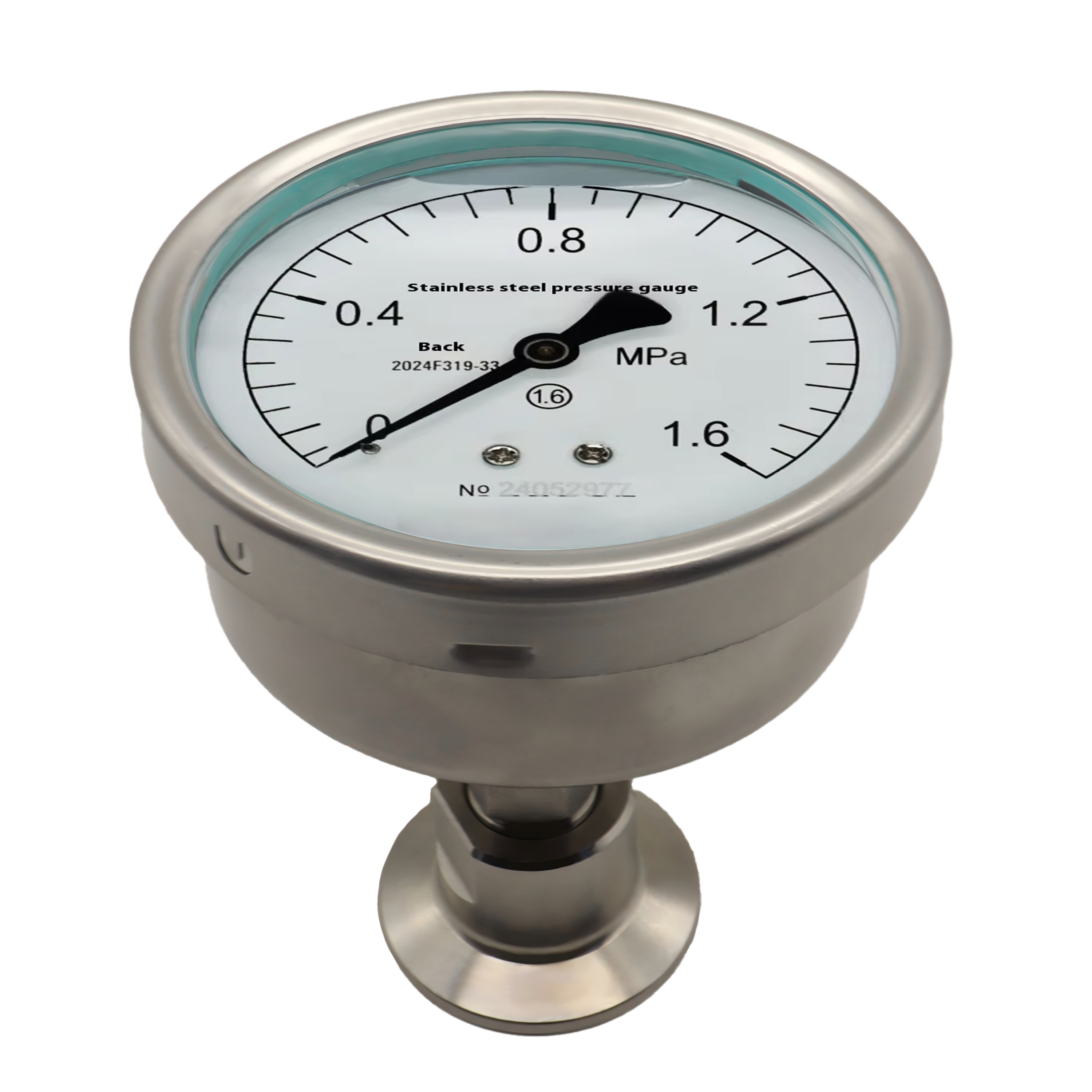 Diaphragm Pressure Gauge 100mm Axial with Flange - YTP100ZMC
