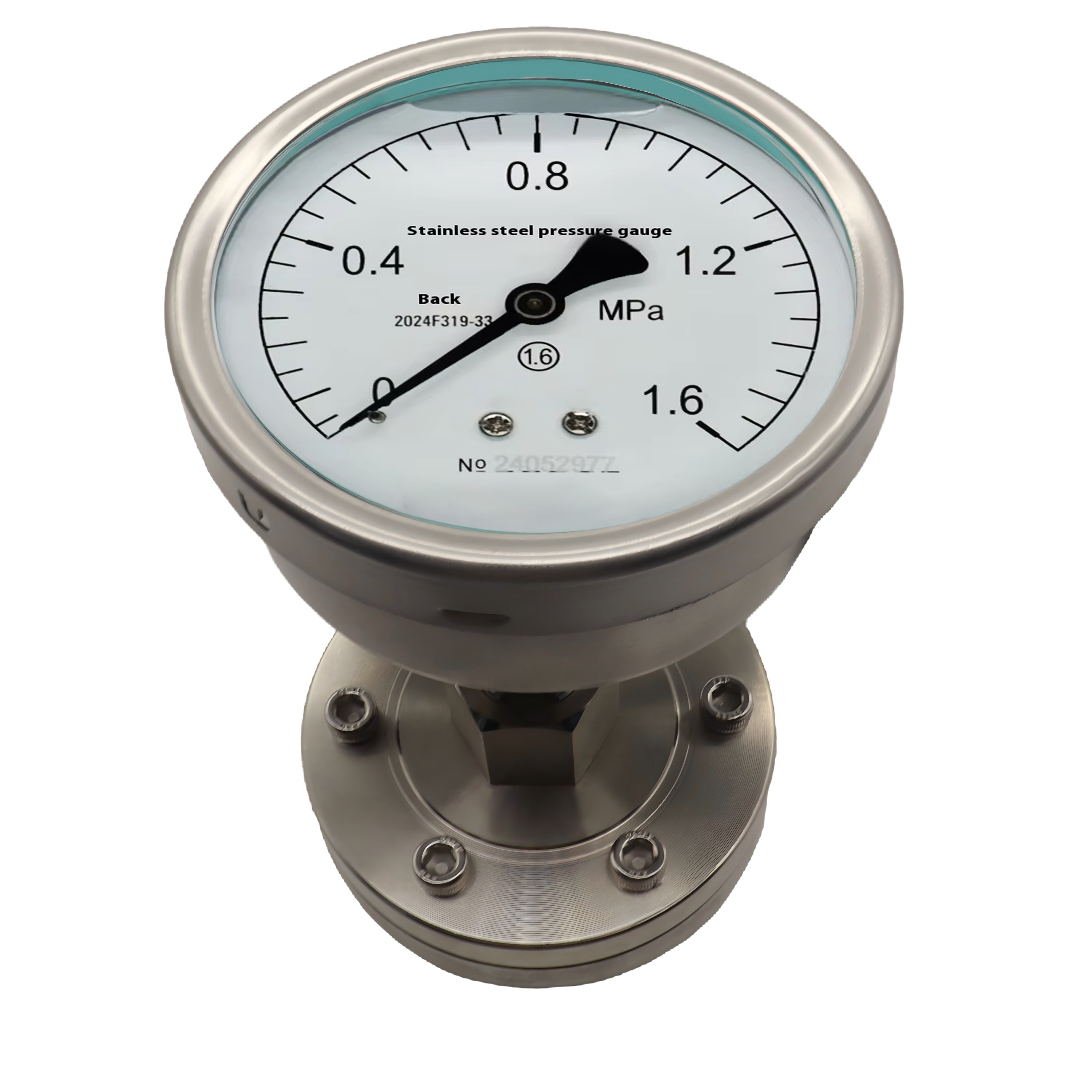 Diaphragm Pressure Gauge 100mm Axial with Flange - YTP100ZML