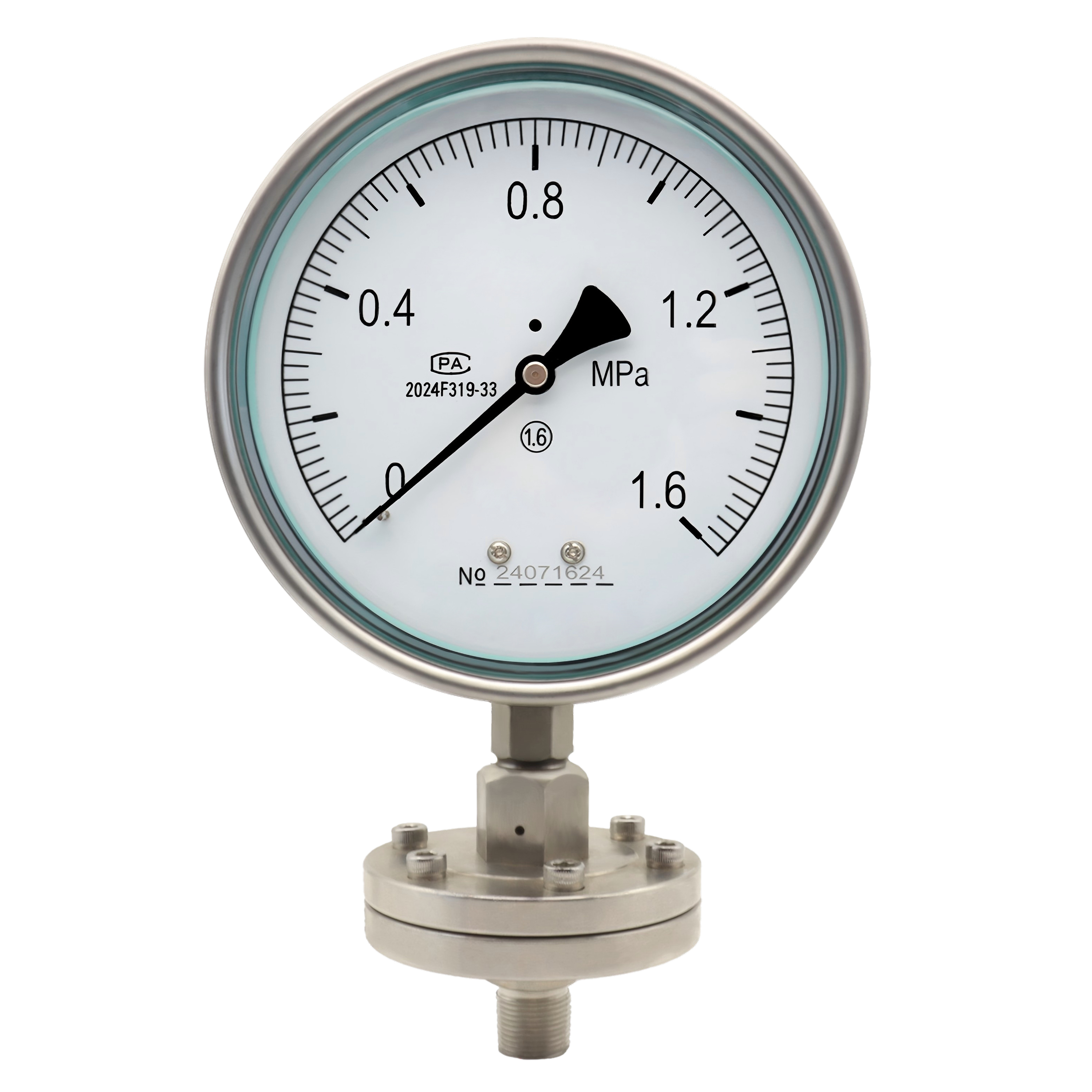Diaphragm Pressure Gauge 150mm with Flange - YTP150ML