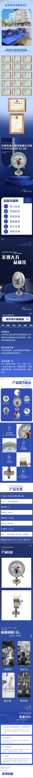 Diaphragm Pressure Gauge 150mm with Flange - YTP150NBFXCML
