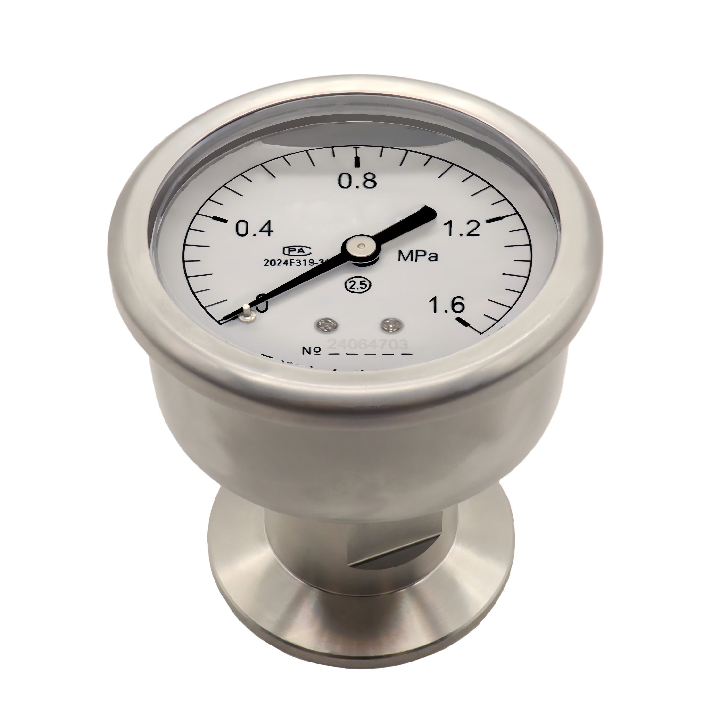Diaphragm Pressure Gauge 60mm Axial with Flange - YTP60ZMC