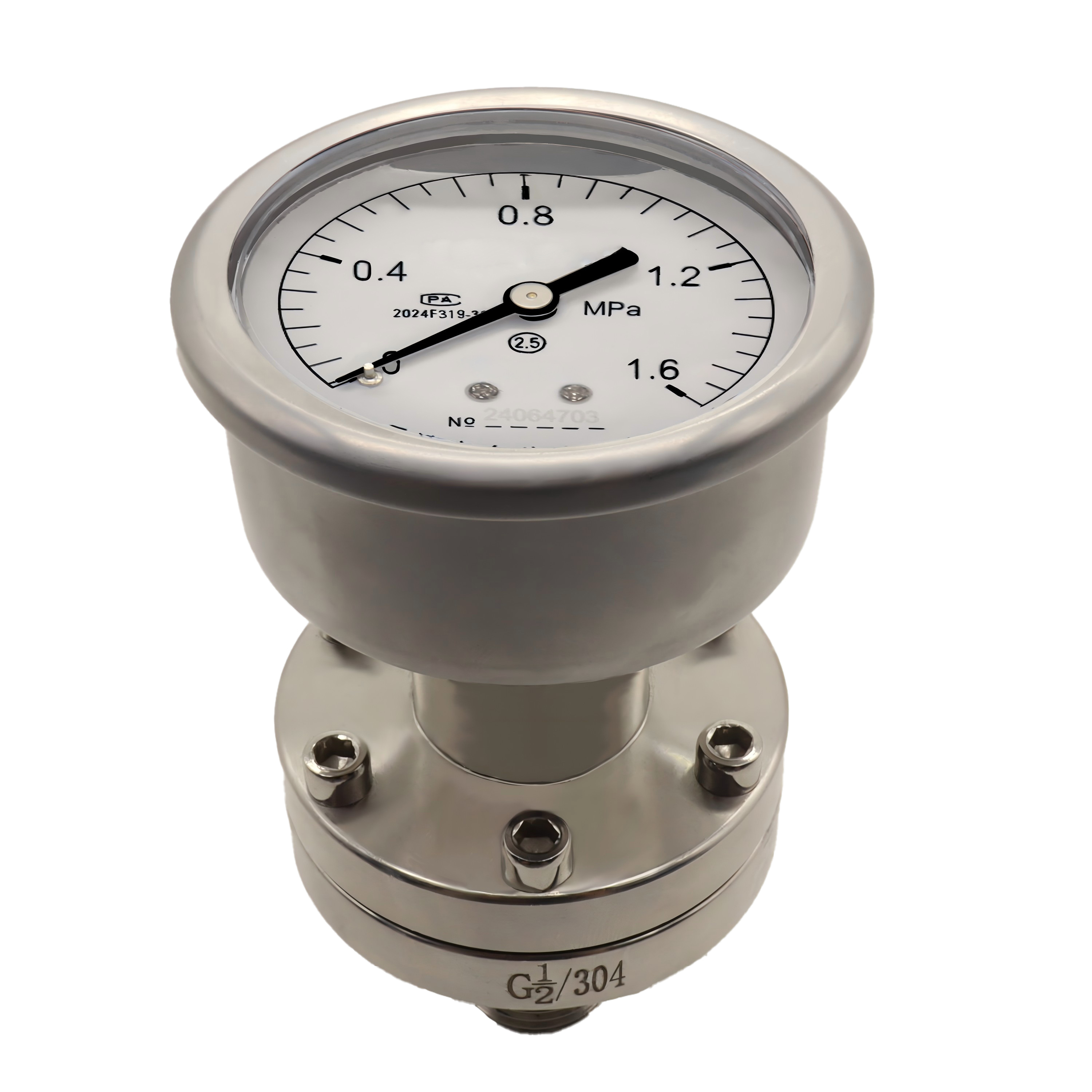 Diaphragm Pressure Gauge 60mm Axial with Flange - YTP60ZML