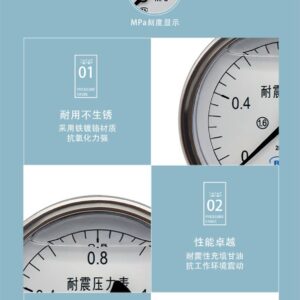 Vibration-Resistant Pressure Gauge 100mm Standard Mount - YN100-S