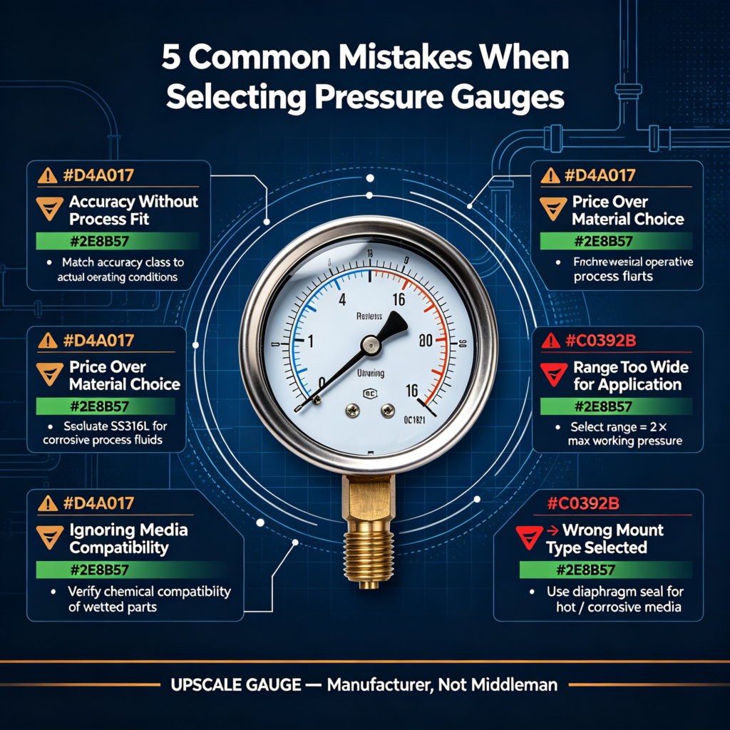 5 Costly Mistakes Engineers Make When Selecting Pressure Gauges Infographic
