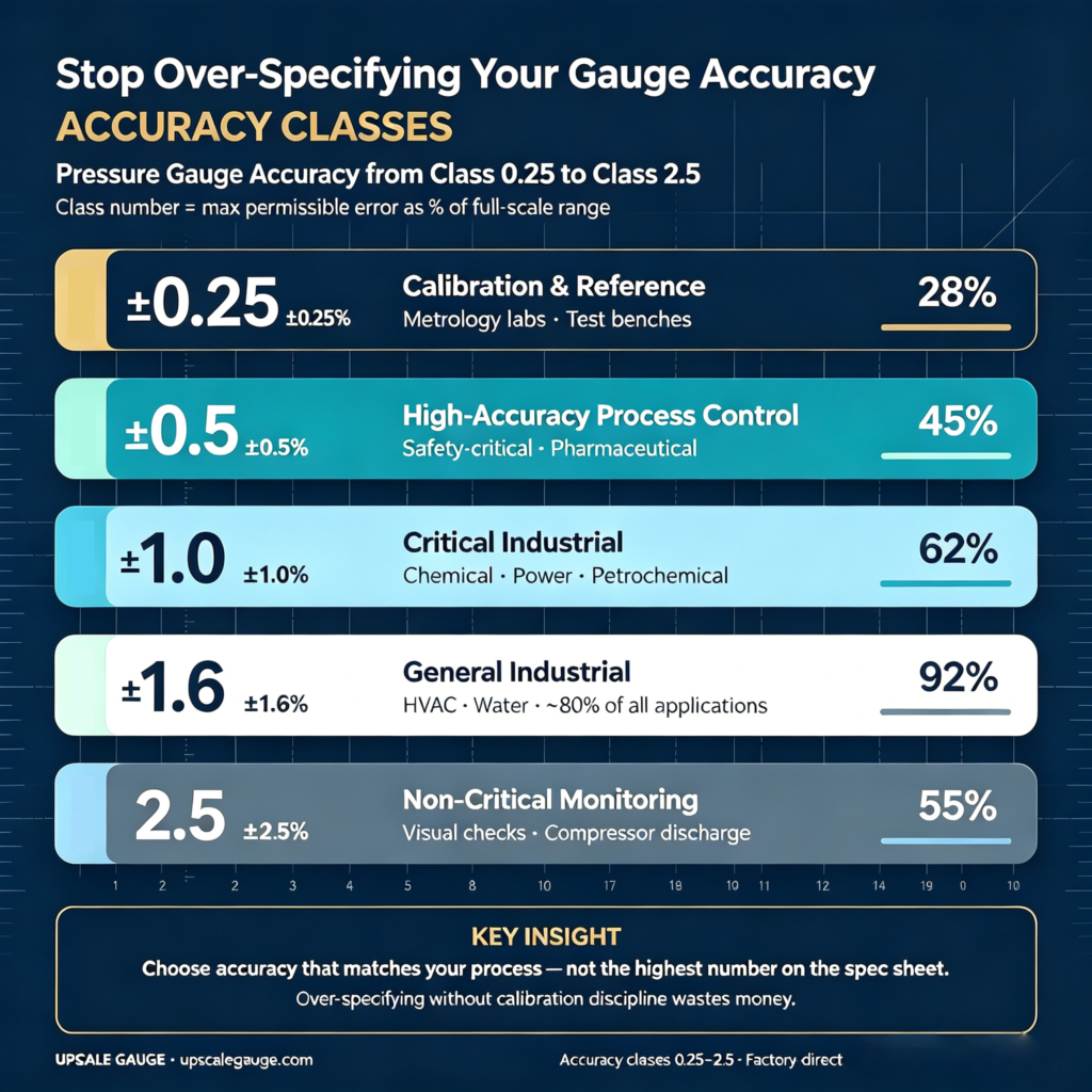 Pressure Gauge Accuracy Classes Infographic