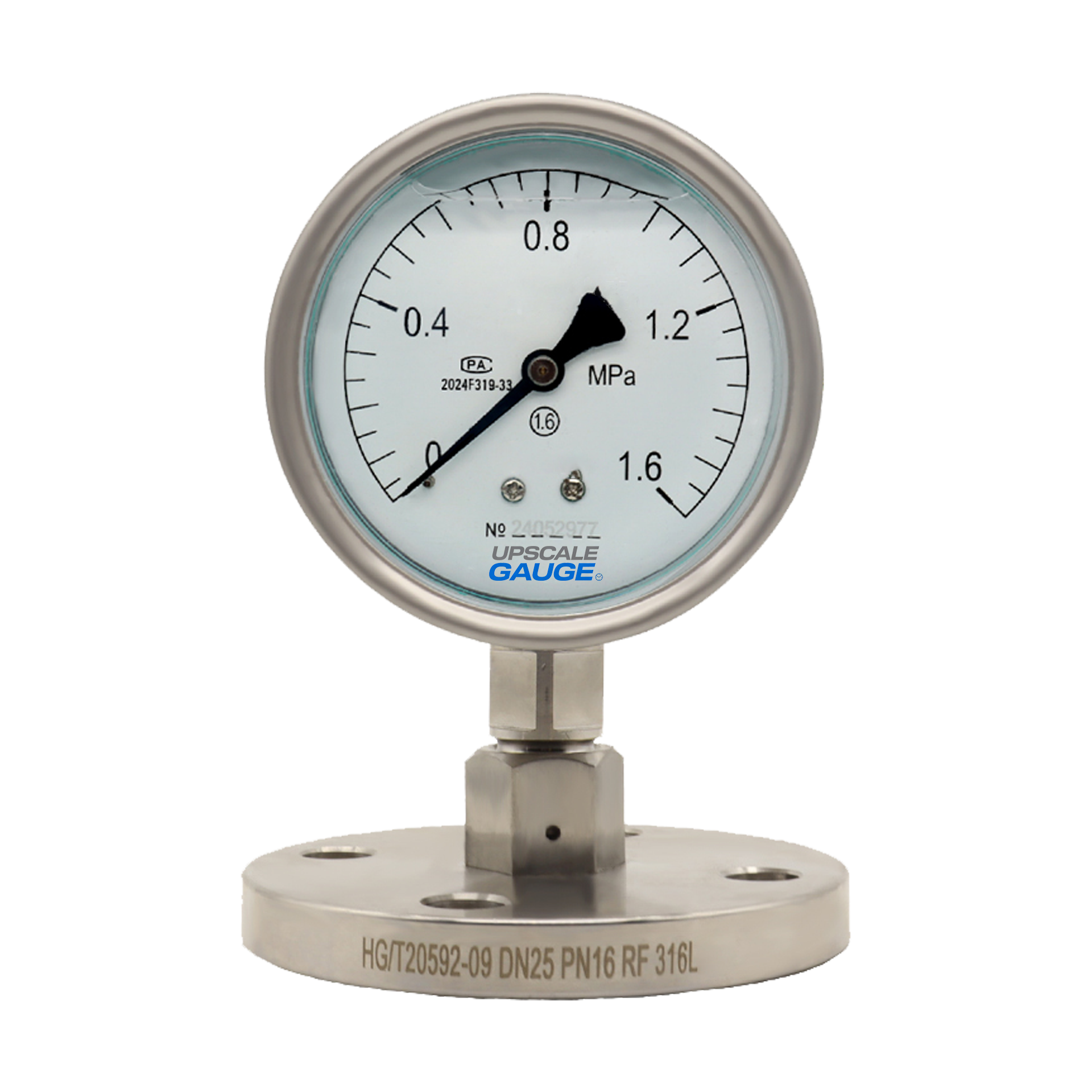 Flanged Diaphragm Pressure Gauge 100mm - YTP100MF