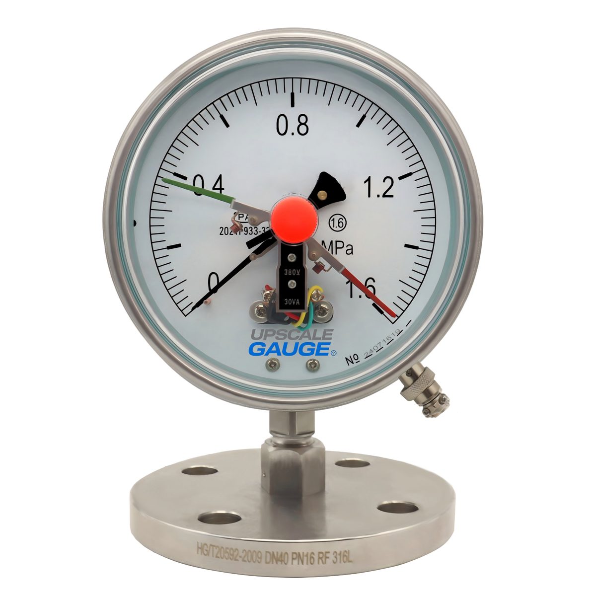 Flanged Electric Contact Diaphragm Pressure Gauge 150mm - YTP150NBFXCMF